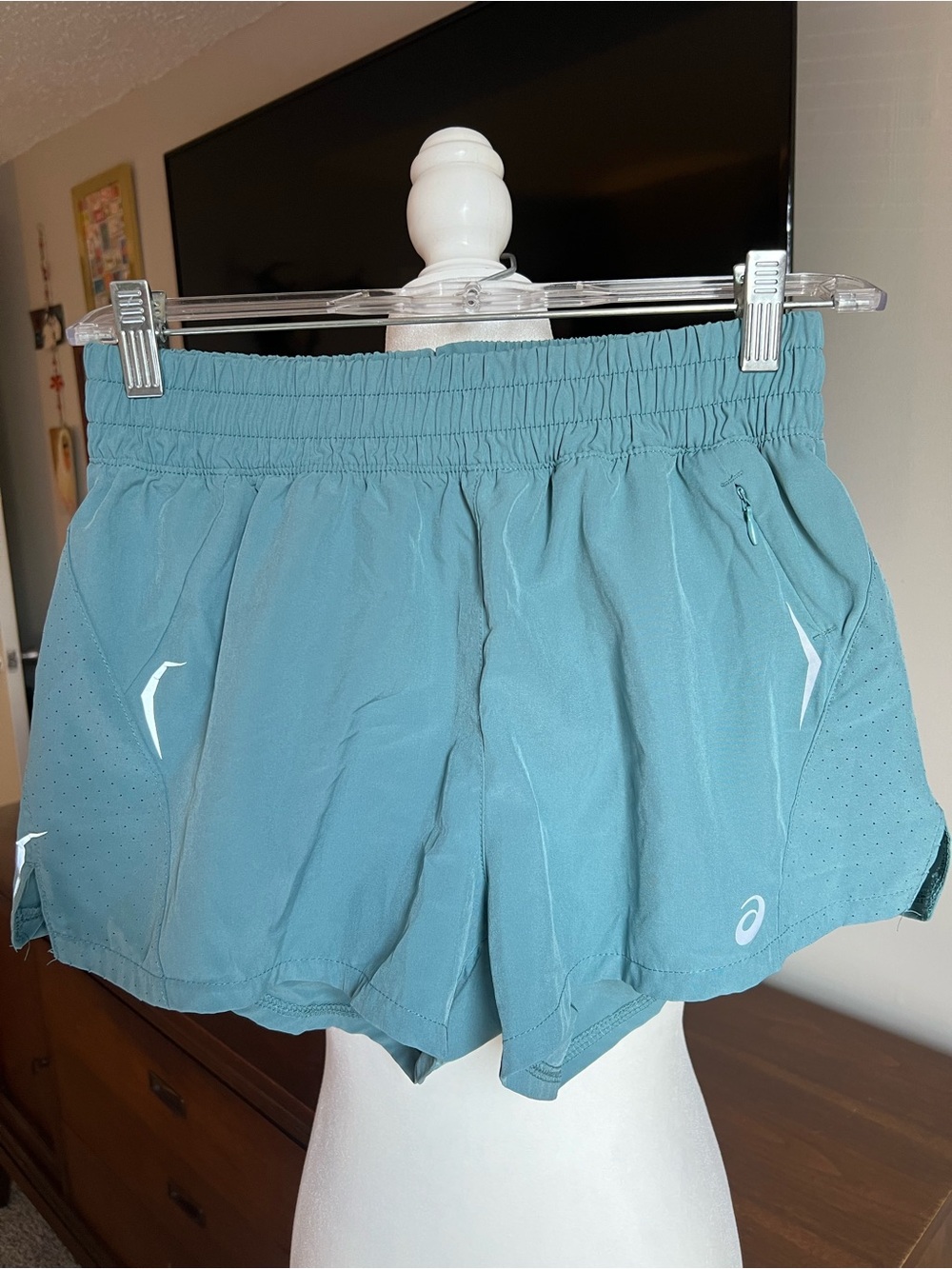 ASICS Teal Athletic Running Shorts for Women